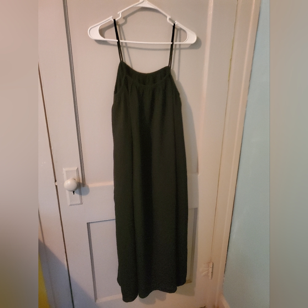 Fashion Brand Company Simple Black Gauze Spaghetti Strap Maxi Dress. XL - Picture 2 of 3